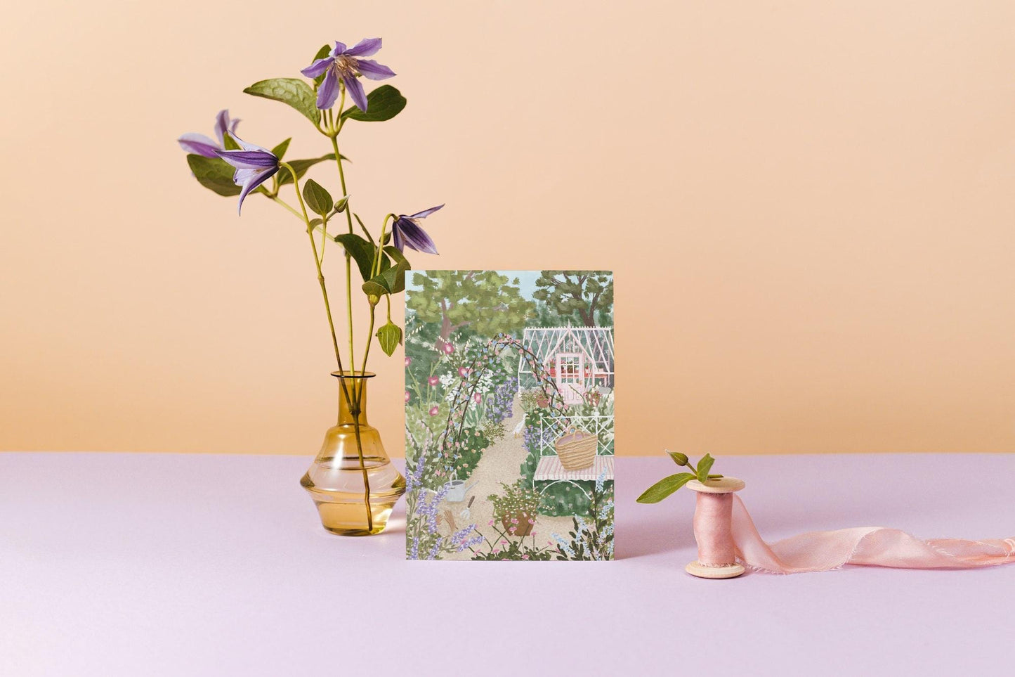 Cottage Garden Greeting Card, Garden Card, Gardener Card, Floral Card, Wildlife Card, Summer Garden Card, Birthday Card, Blank Card