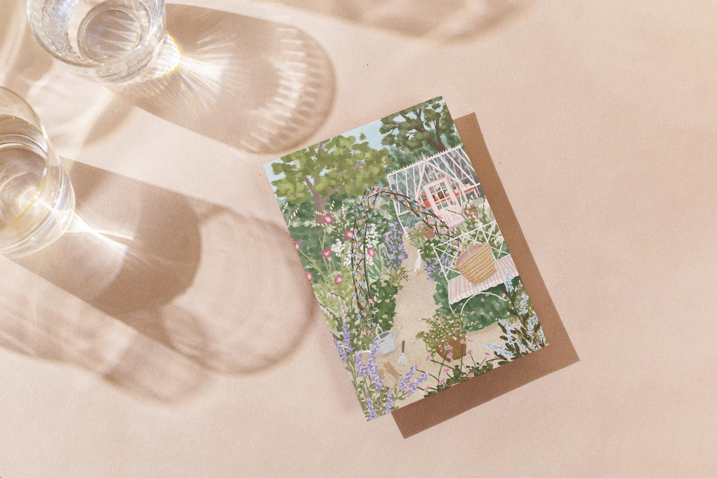 Cottage Garden Greeting Card, Garden Card, Gardener Card, Floral Card, Wildlife Card, Summer Garden Card, Birthday Card, Blank Card