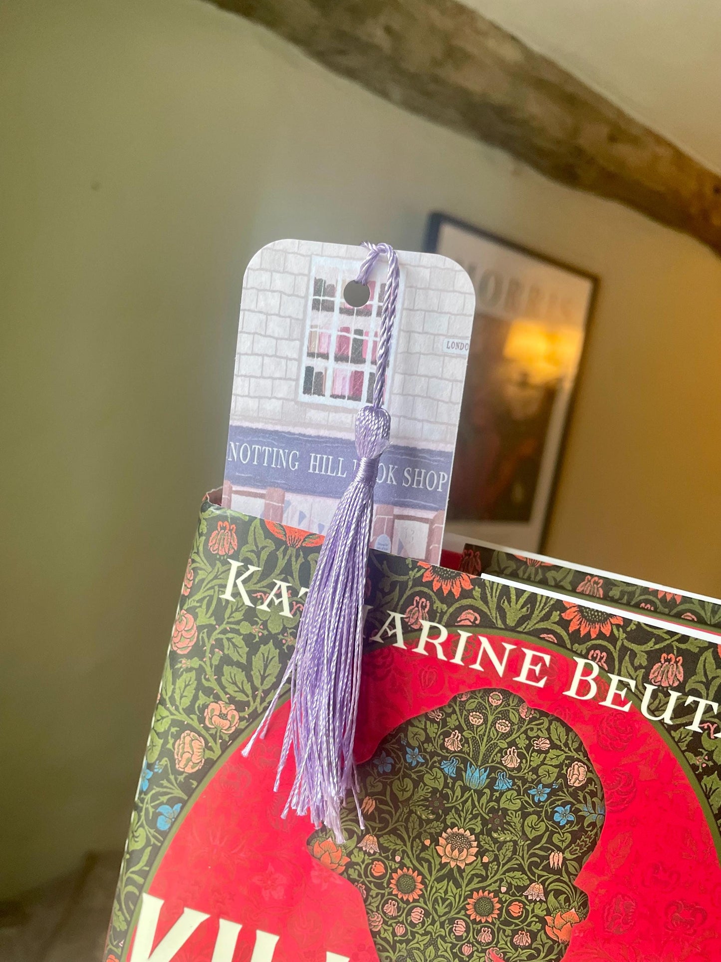 Notting Hill Bookshop Bookmark | Illustrated London Book Lover Gift | Custom Tassel & Corner Style | Literary Reading Accessory