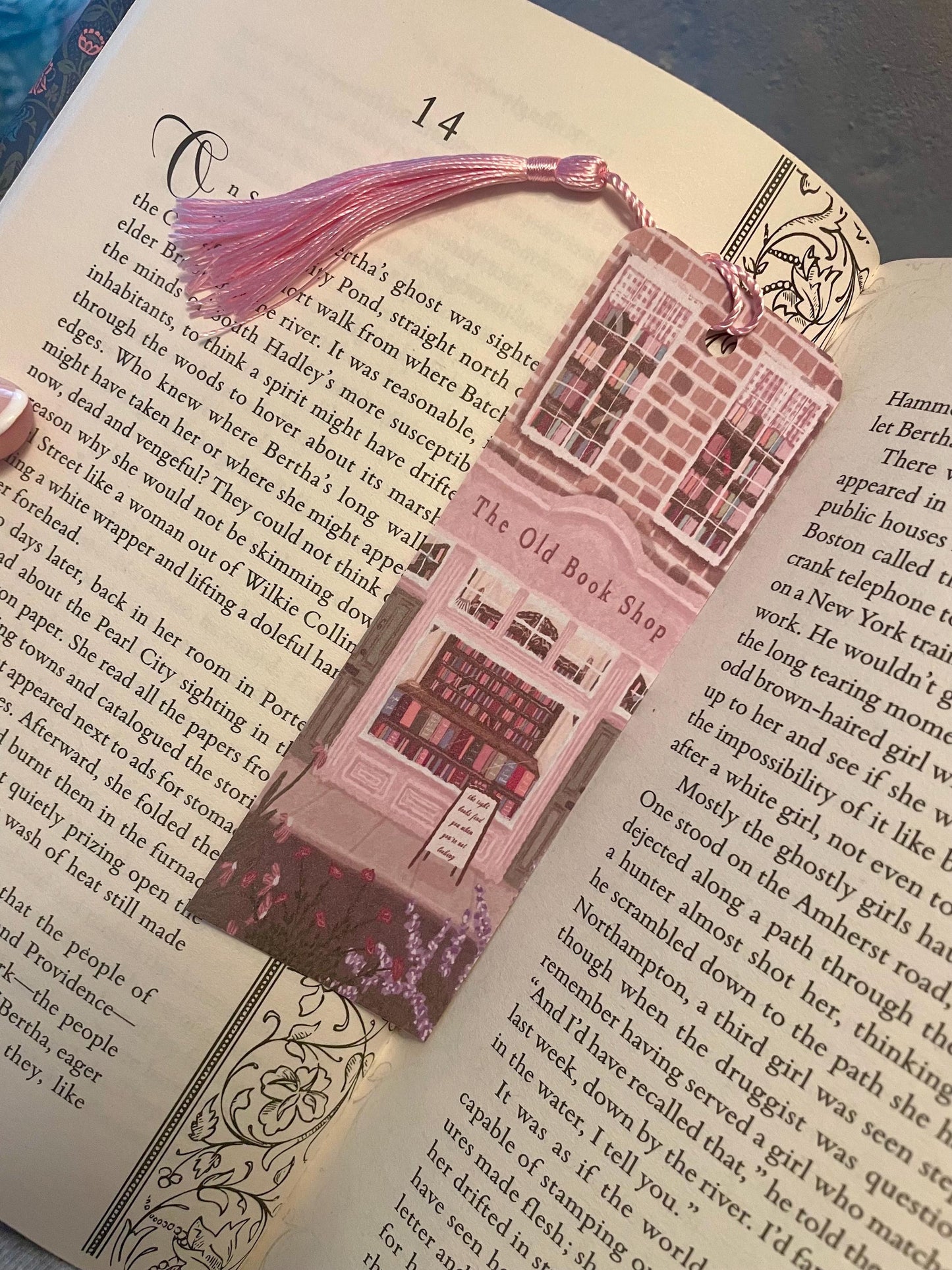 Old Bookshop Bookmark | Whimsical Book Lover Gift | Vintage Inspired Reading Accessory | Custom Tassel & Corner Style