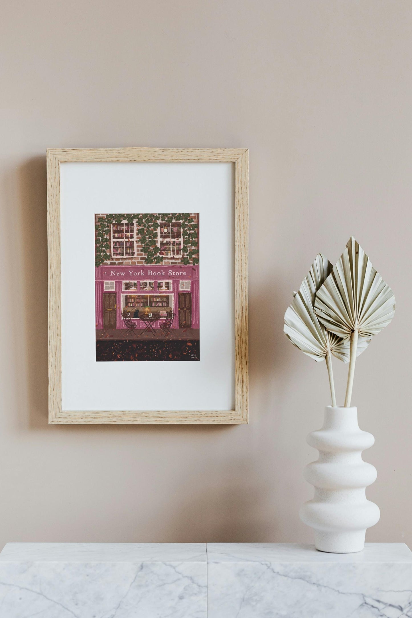 New York Bookshop Print: Whimsical Autumn/Fall Wall Art
