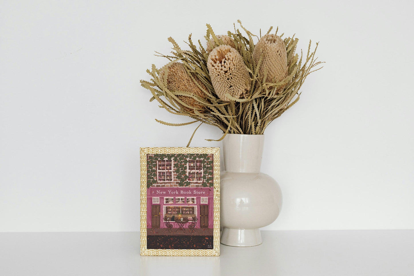 New York Bookshop Print: Whimsical Autumn/Fall Wall Art