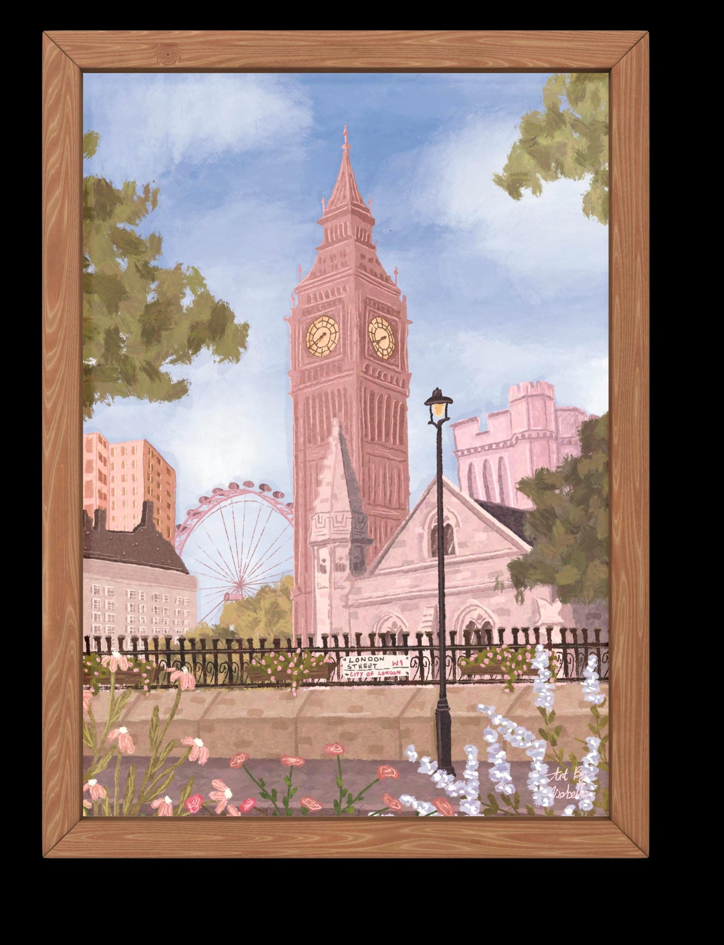 London City Print: Big Ben and London Eye