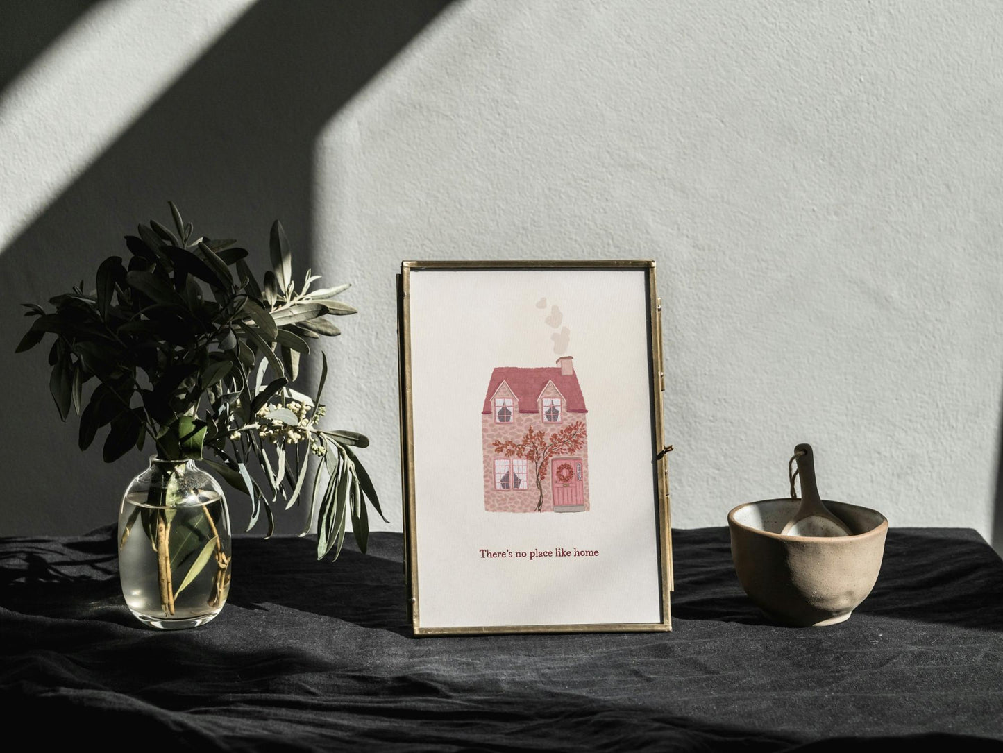 Cosy Cottage Wall Art | “There’s No Place Like Home” Print | Whimsical Home Decor