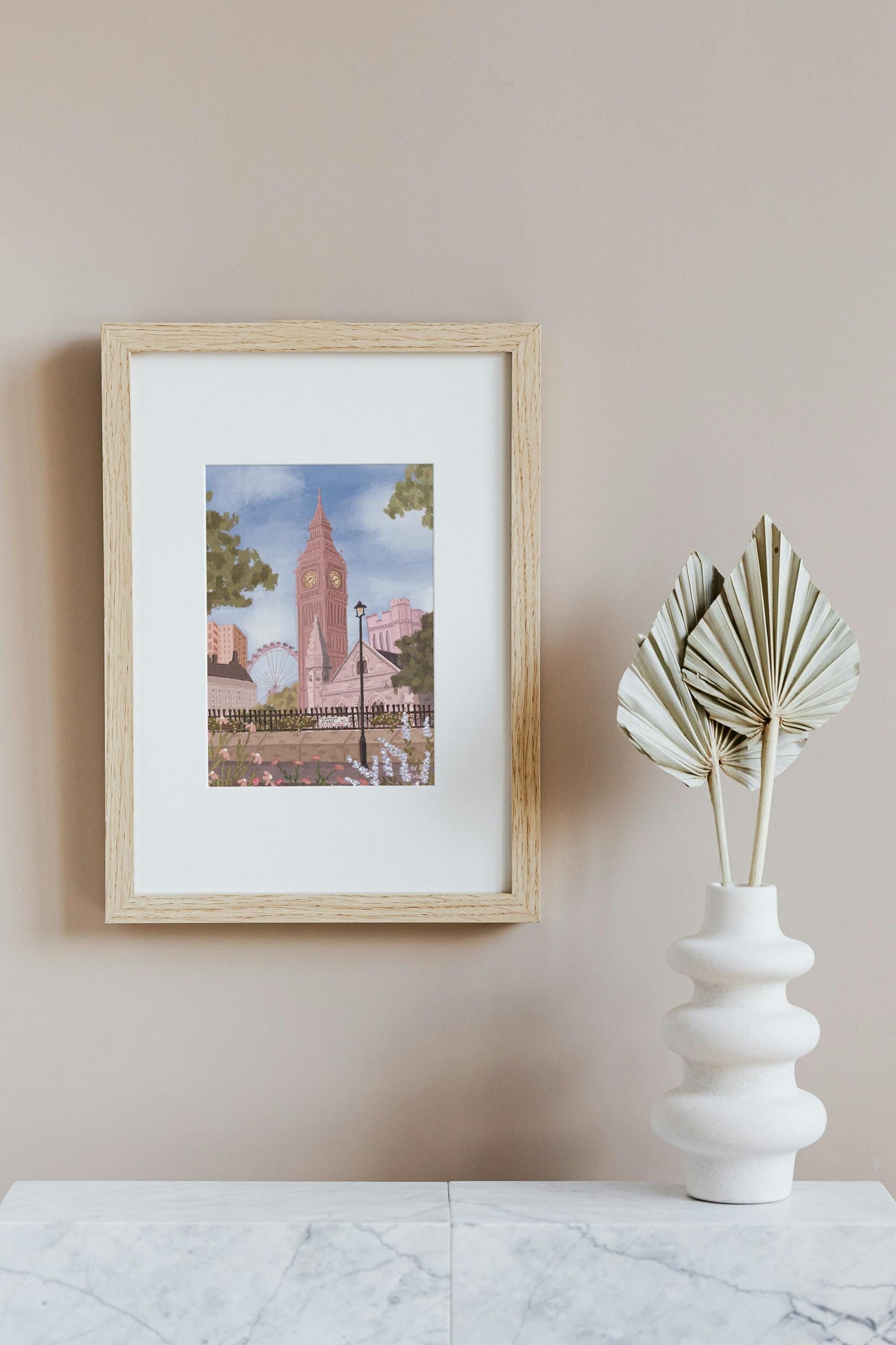 London City Print: Big Ben and London Eye