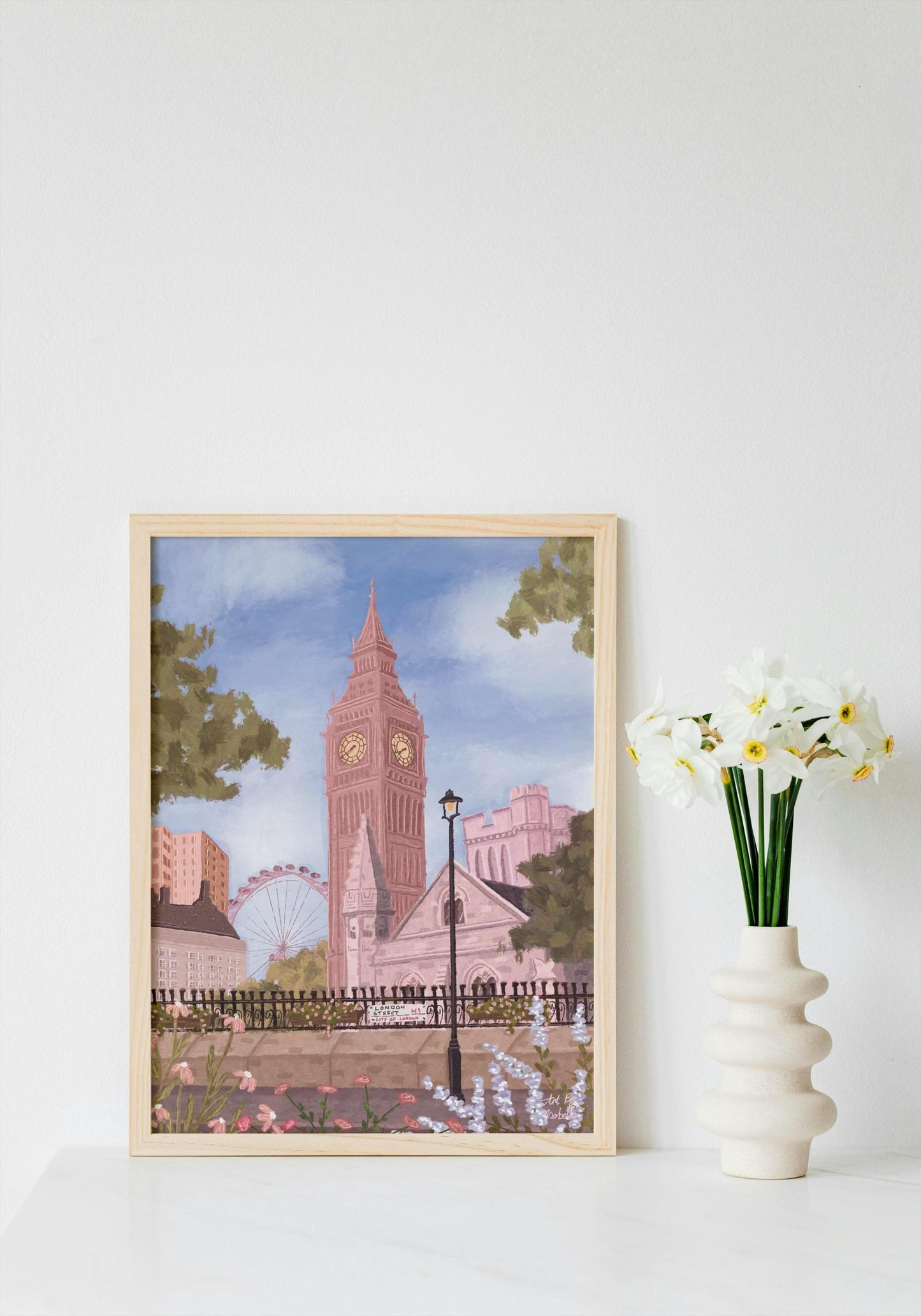 London City Print: Big Ben and London Eye