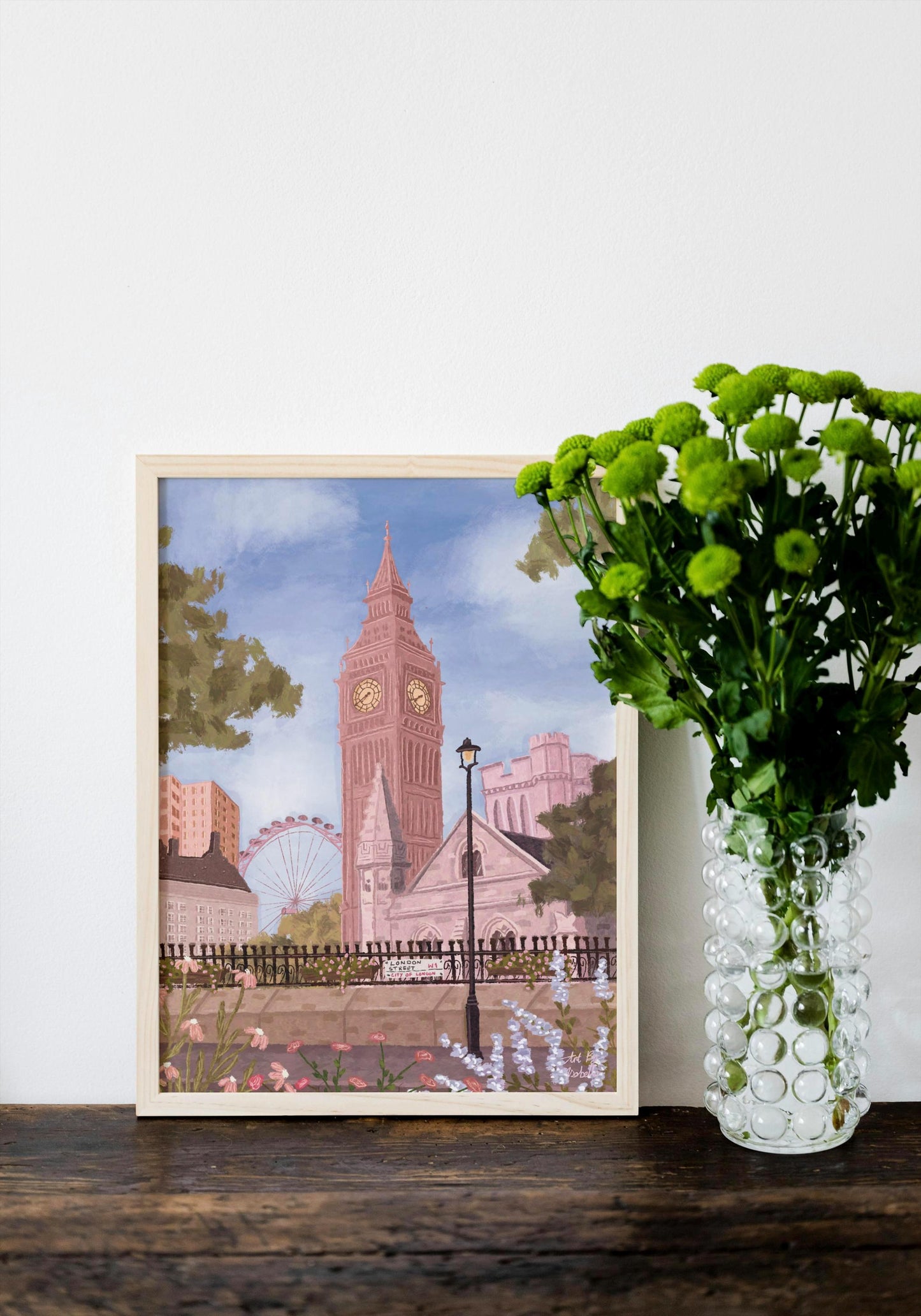 London City Print: Big Ben and London Eye