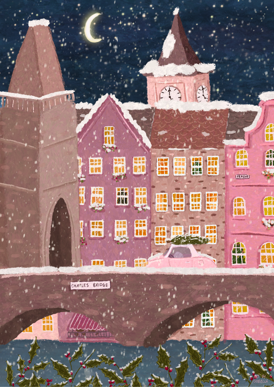 Prague at Christmas Print