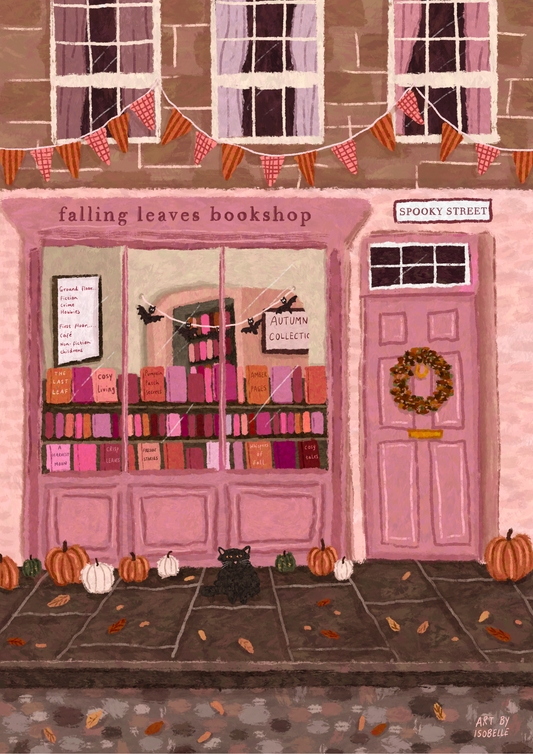 Falling Leaves Book Shop Print