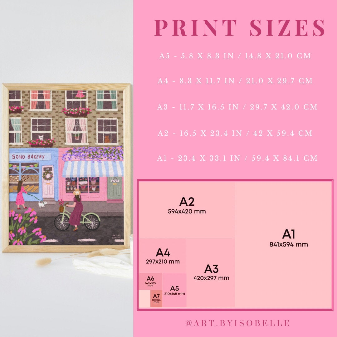 Antiques Store Print, Antiques Shop Art, Floral Art Print, Shop Front Art Print, Whimsical Art, Pink Art, Wall Art, Home Decor, Cosy Art