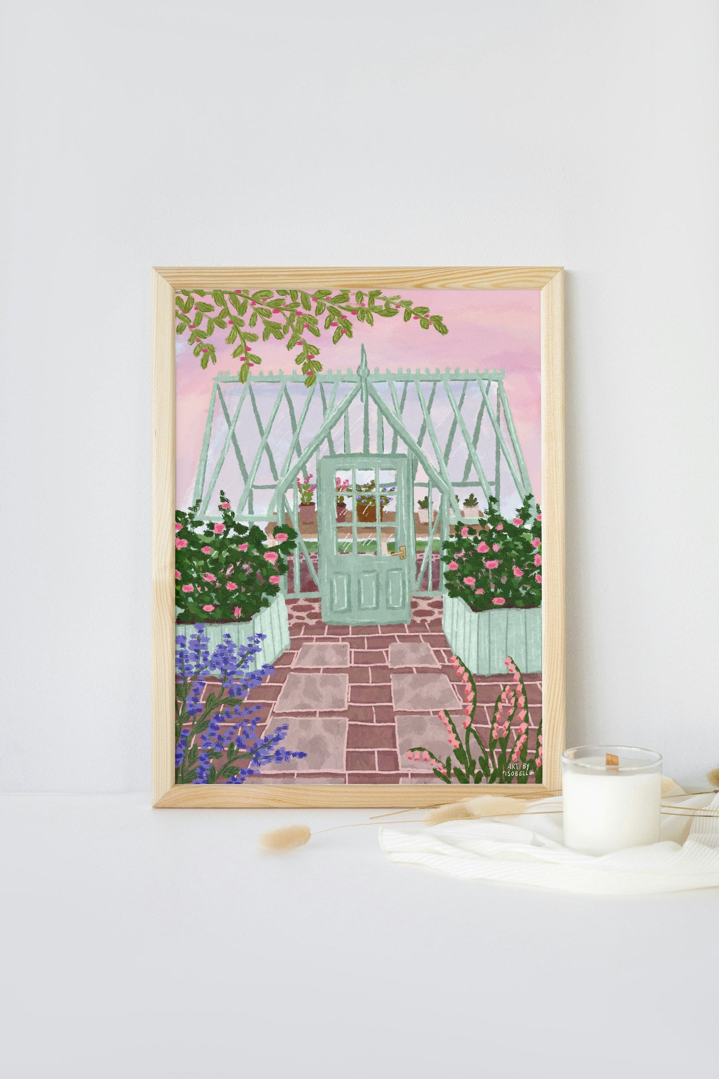 Greenhouse Print, Spring Flowers Print, Garden Print, Garden Wall Art, Cottage Garden Print, Summer Garden Print, Floral Print, Home Decor