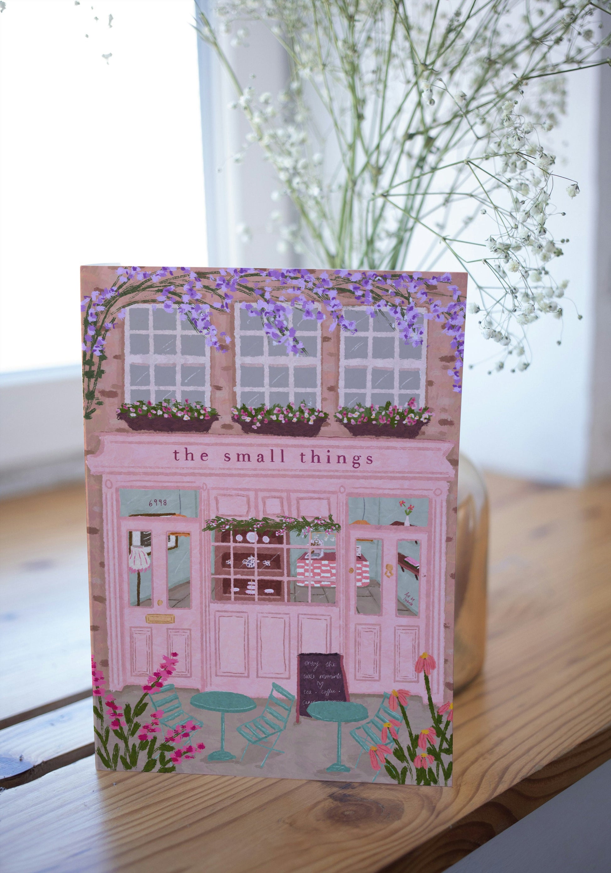 The Small Things Café Card, Coffee Shop Card, Café Card, Greeting Card, Pink Greeting Card, Birthday Card