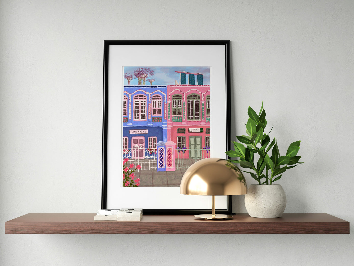 Singapore, Peranakan Houses, Singapore Print, Super Trees, Marina Bay, Travel Prints, City Poster, Housewarming gift, Wall Art