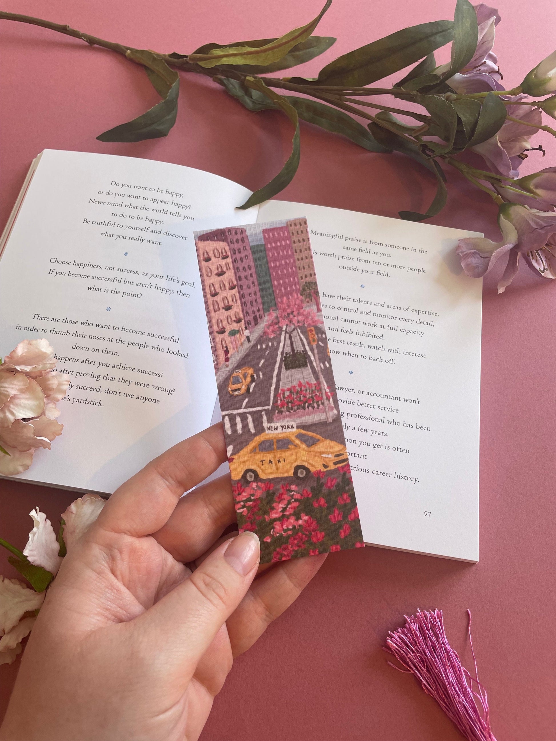 Custom New York Bookmark, Book Lover Bookmark, New York Bookmark, Book Shop Quote, Custom Tassel Bookmark, Gift For Reader, Bookworm Gift