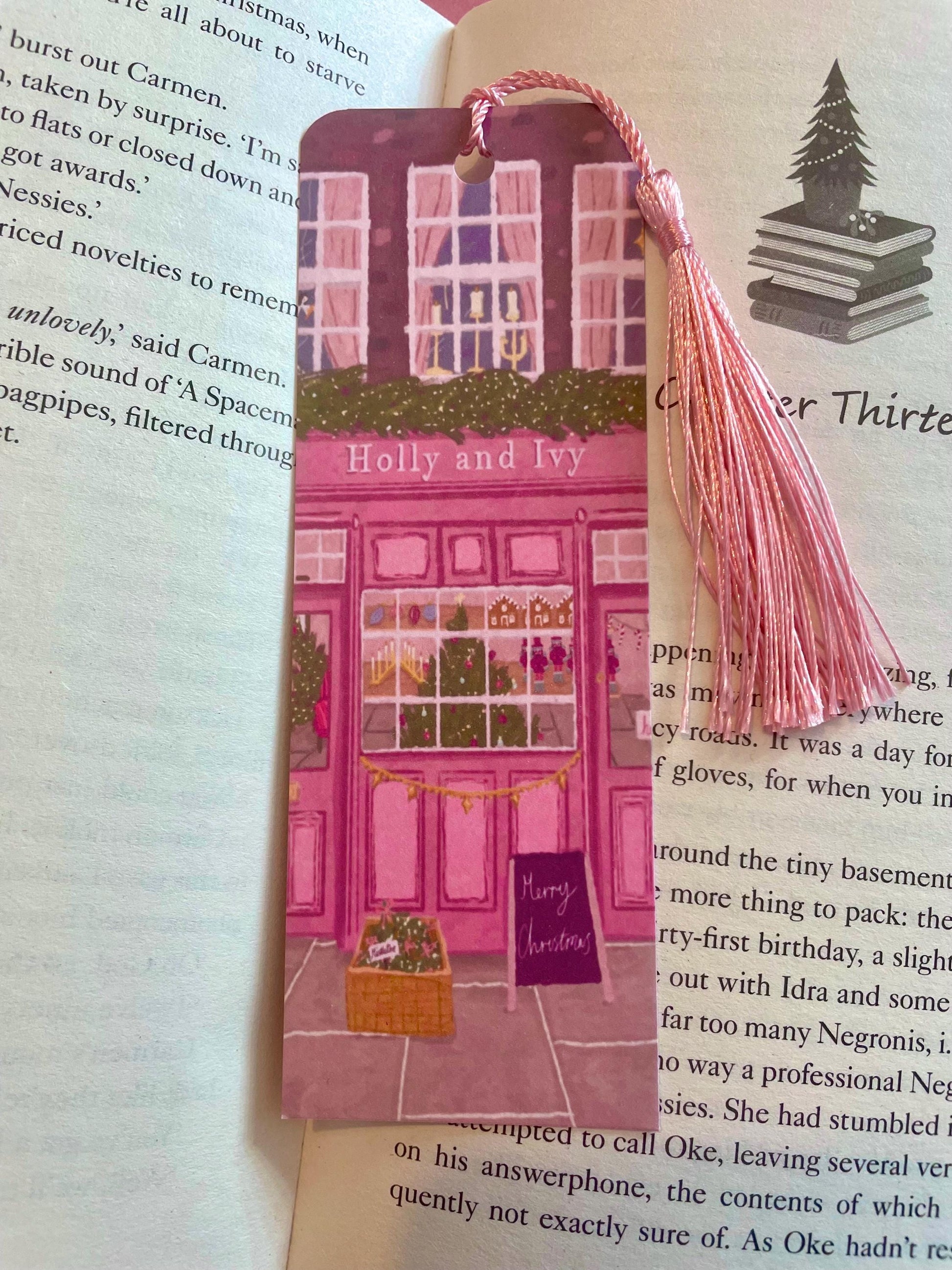 Christmas Shop Bookmark, Christmas Bookmark, Bookmark, Bookstore Quote, Custom Tassel Bookmark, Gift For Reader, Bookworm Gift