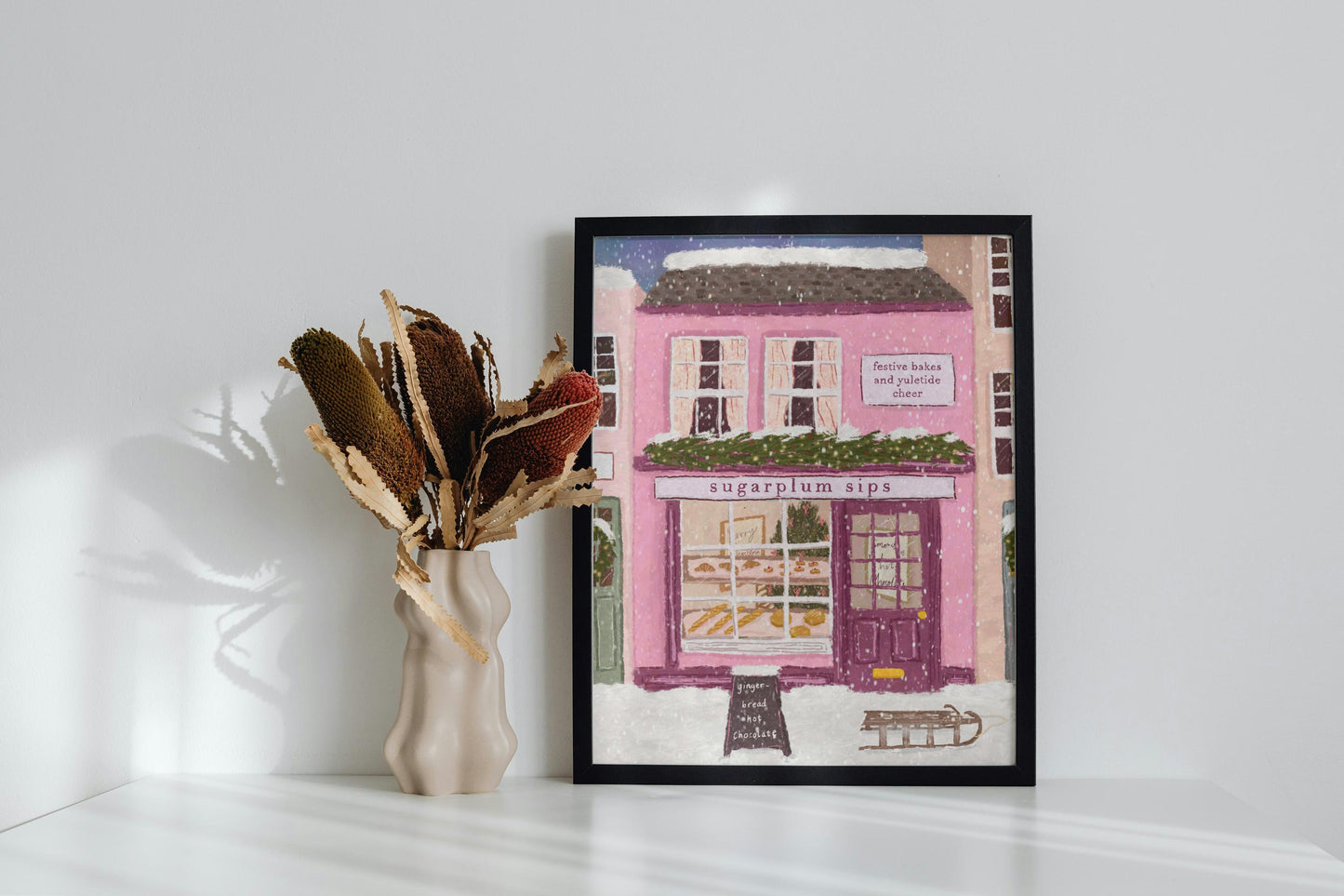 Christmas Shop Print, Christmas Store Print, Christmas Print, Cosy Print, Christmas Tree Print, Christmas Decor, Xmas Art