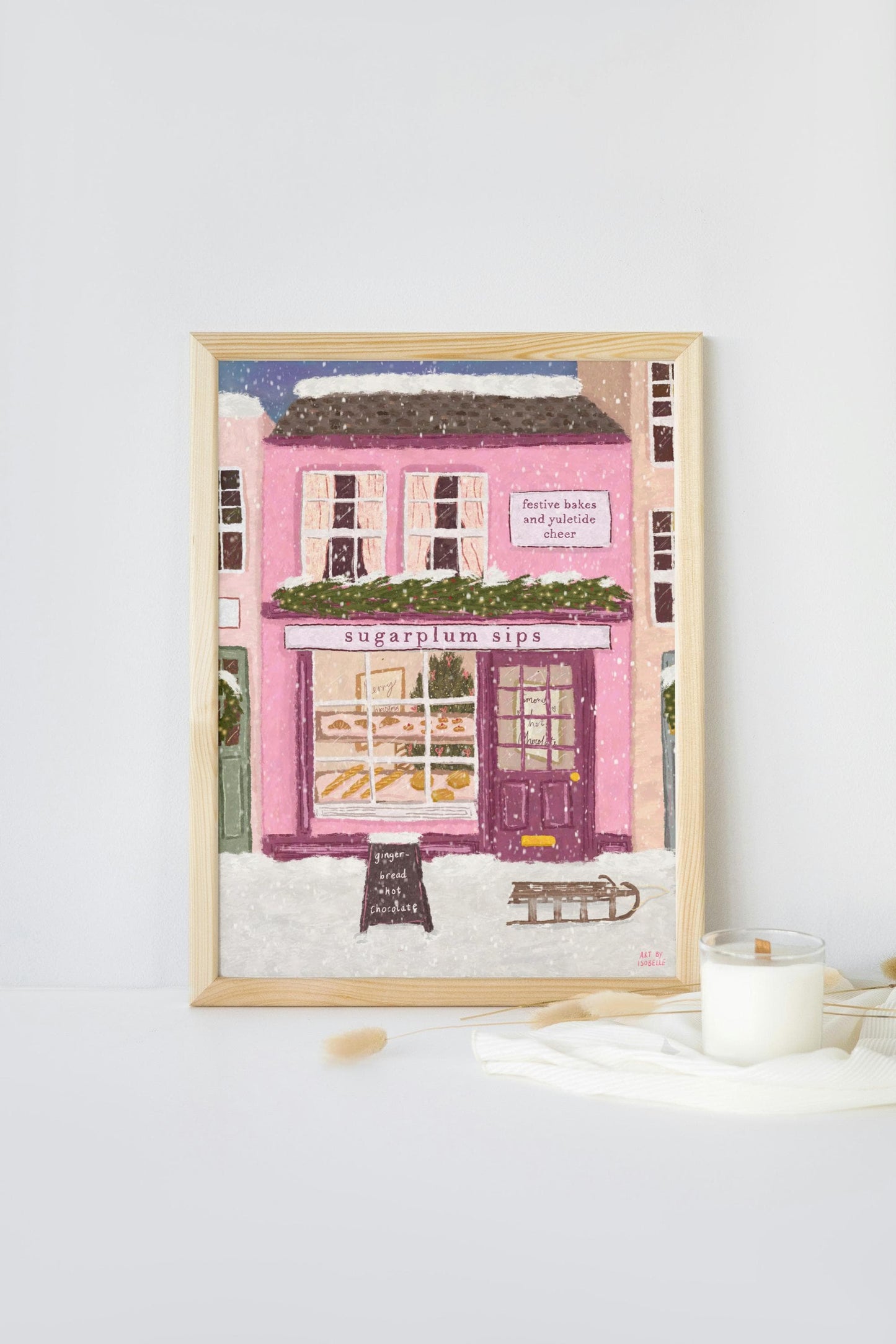 Christmas Shop Print, Christmas Store Print, Christmas Print, Cosy Print, Christmas Tree Print, Christmas Decor, Xmas Art