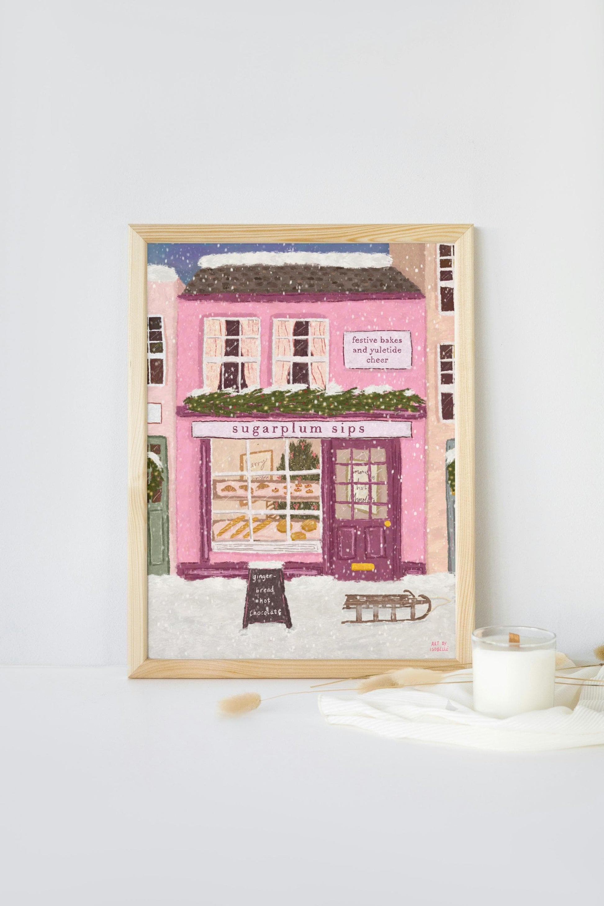 Christmas Shop Print, Christmas Store Print, Christmas Print, Cosy Print, Christmas Tree Print, Christmas Decor, Xmas Art