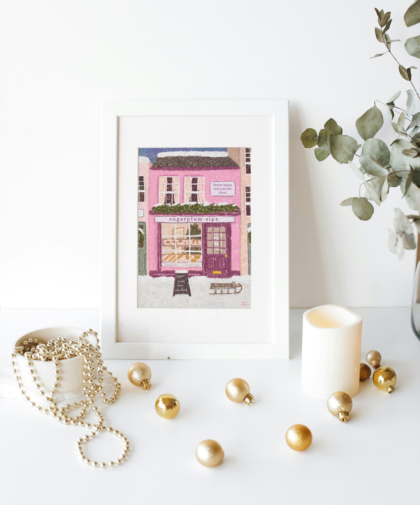 Christmas Shop Print, Christmas Store Print, Christmas Print, Cosy Print, Christmas Tree Print, Christmas Decor, Xmas Art