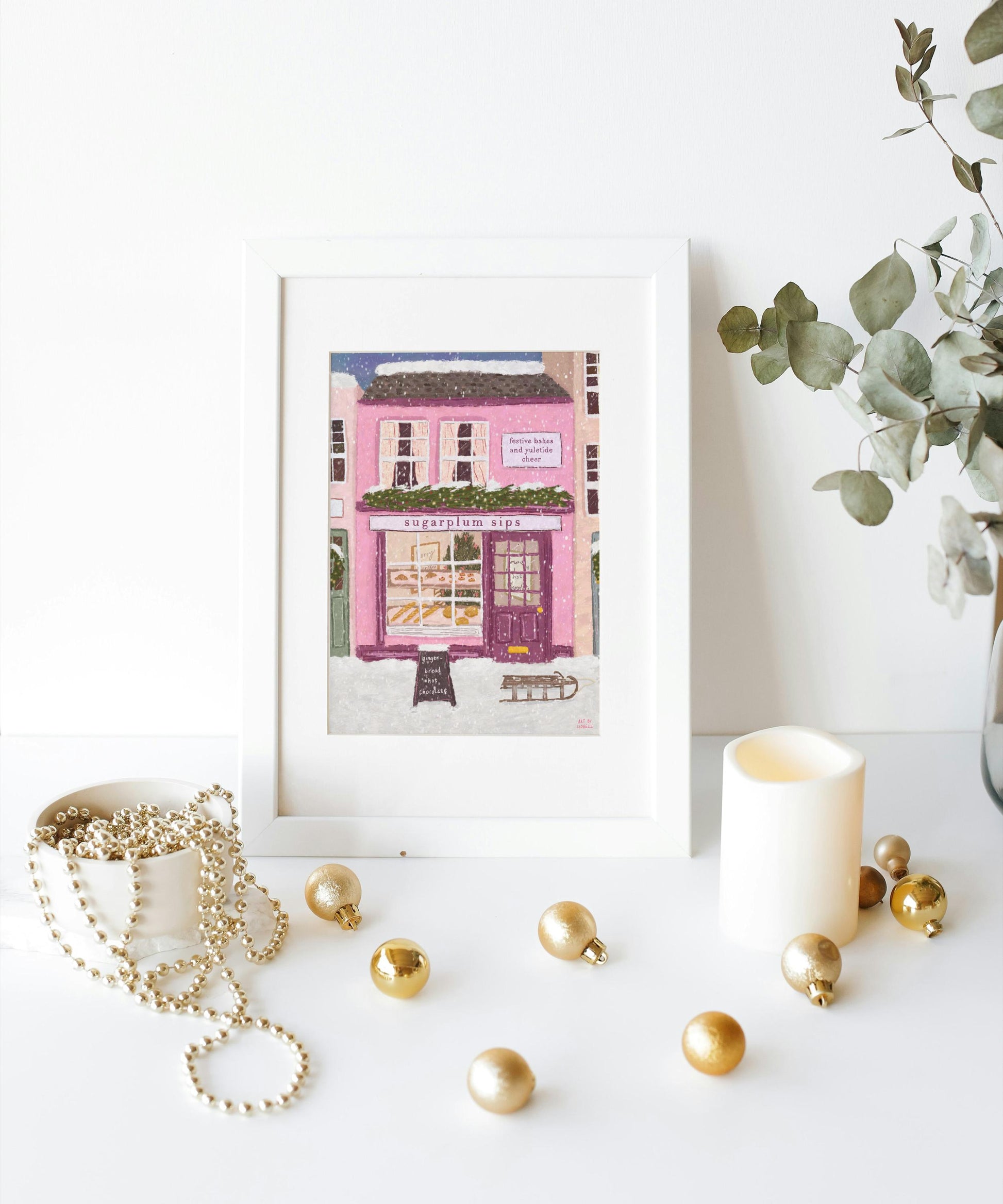 Christmas Shop Print, Christmas Store Print, Christmas Print, Cosy Print, Christmas Tree Print, Christmas Decor, Xmas Art