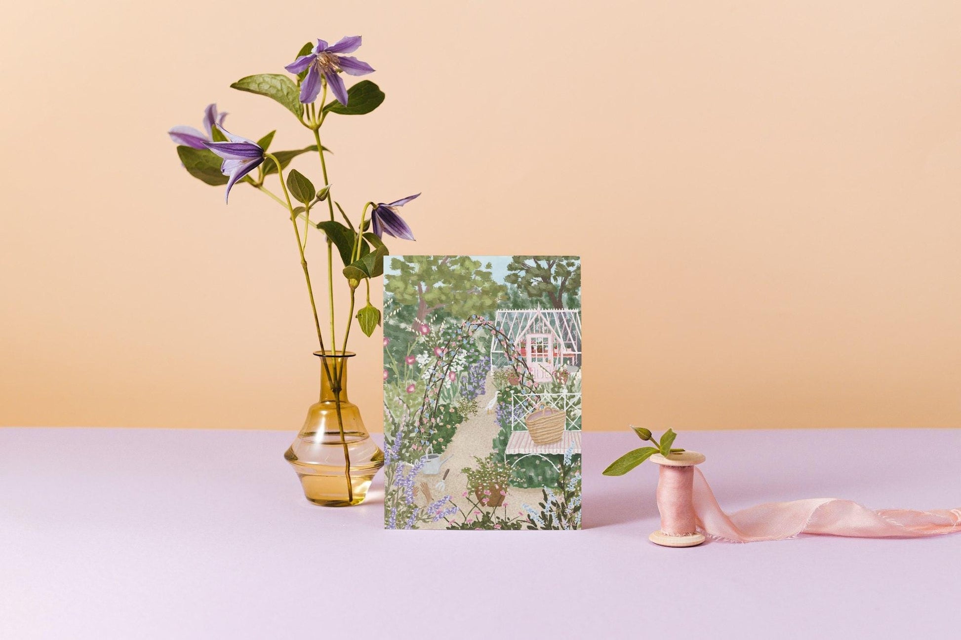Cottage Garden Greeting Card, Garden Card, Gardener Card, Floral Card, Wildlife Card, Summer Garden Card, Birthday Card, Blank Card
