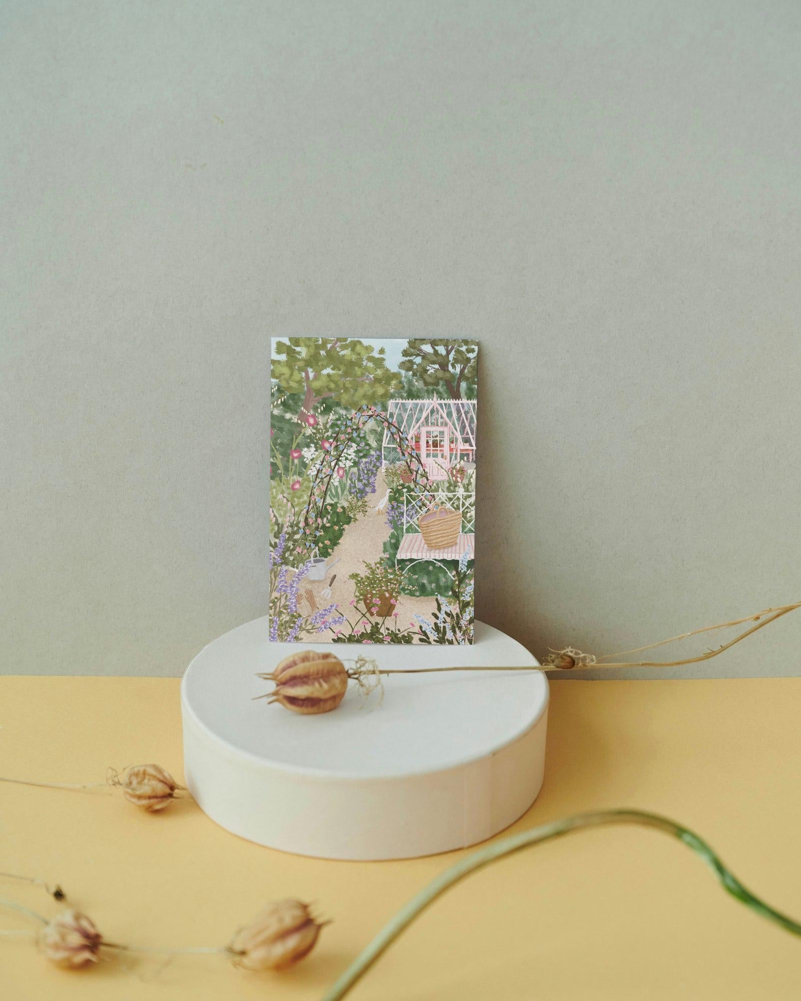 Cottage Garden Greeting Card, Garden Card, Gardener Card, Floral Card, Wildlife Card, Summer Garden Card, Birthday Card, Blank Card