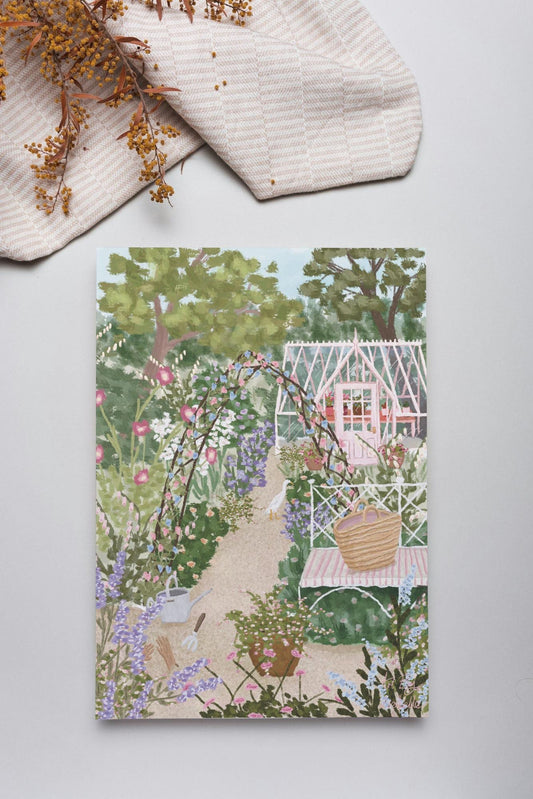 Cottage Garden Greeting Card, Garden Card, Gardener Card, Floral Card, Wildlife Card, Summer Garden Card, Birthday Card, Blank Card