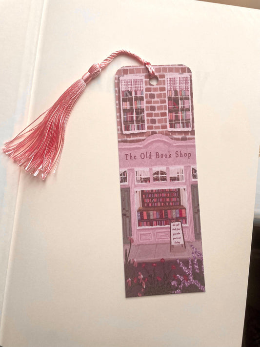 Old Bookshop Bookmark | Whimsical Book Lover Gift | Vintage Inspired Reading Accessory | Custom Tassel & Corner Style