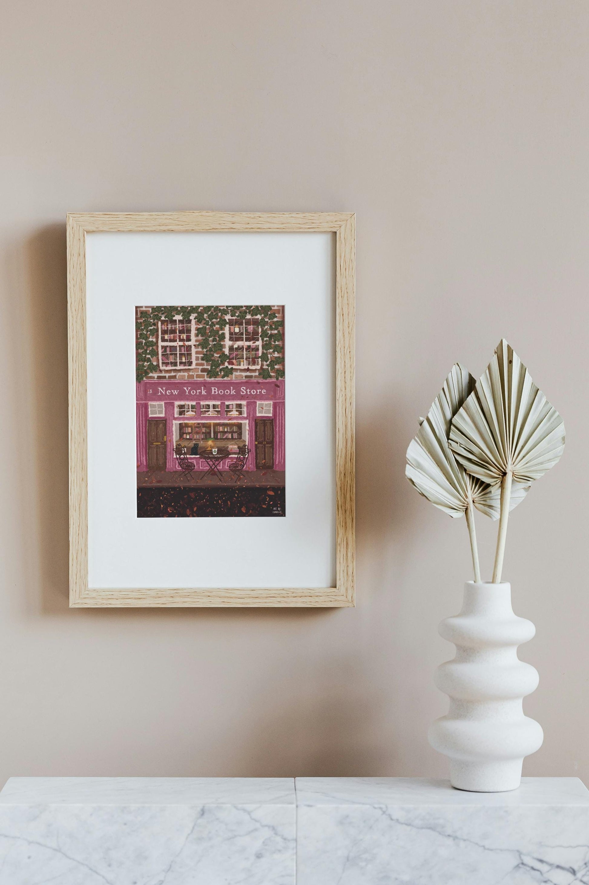 New York Bookshop Print: Whimsical Autumn/Fall Wall Art
