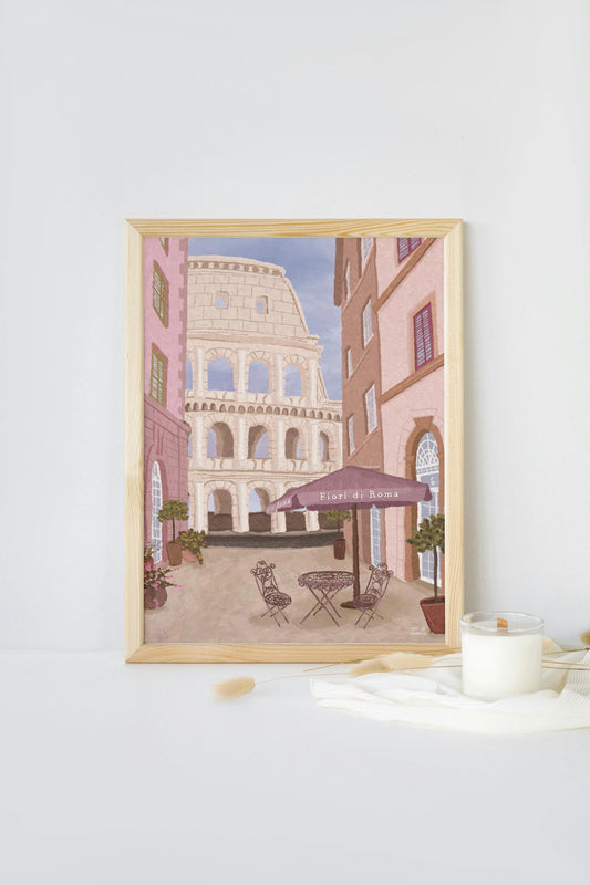 Rome Travel Art Print, Rome Colosseum, Italy Print