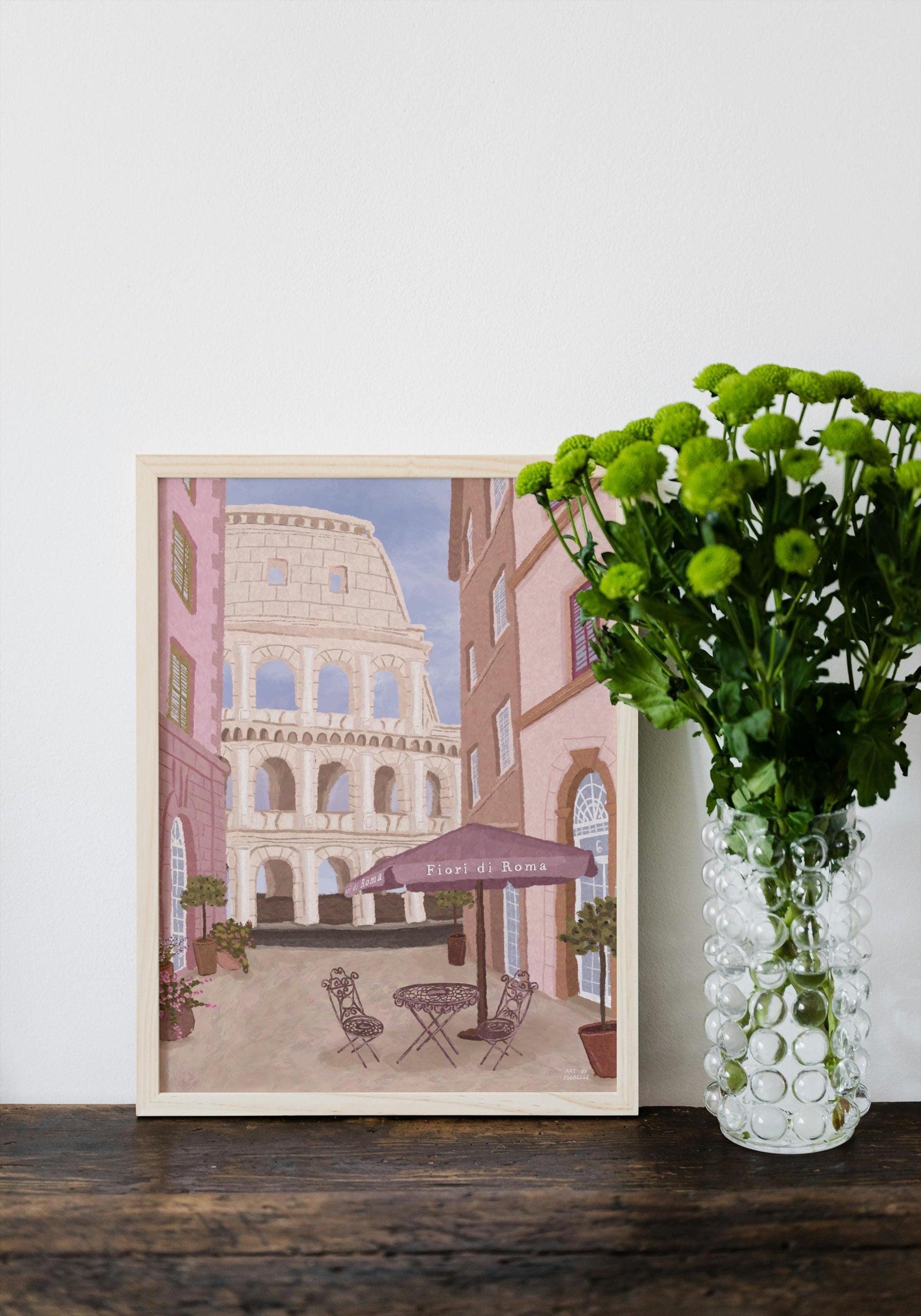 Rome Travel Art Print, Rome Colosseum, Italy Print
