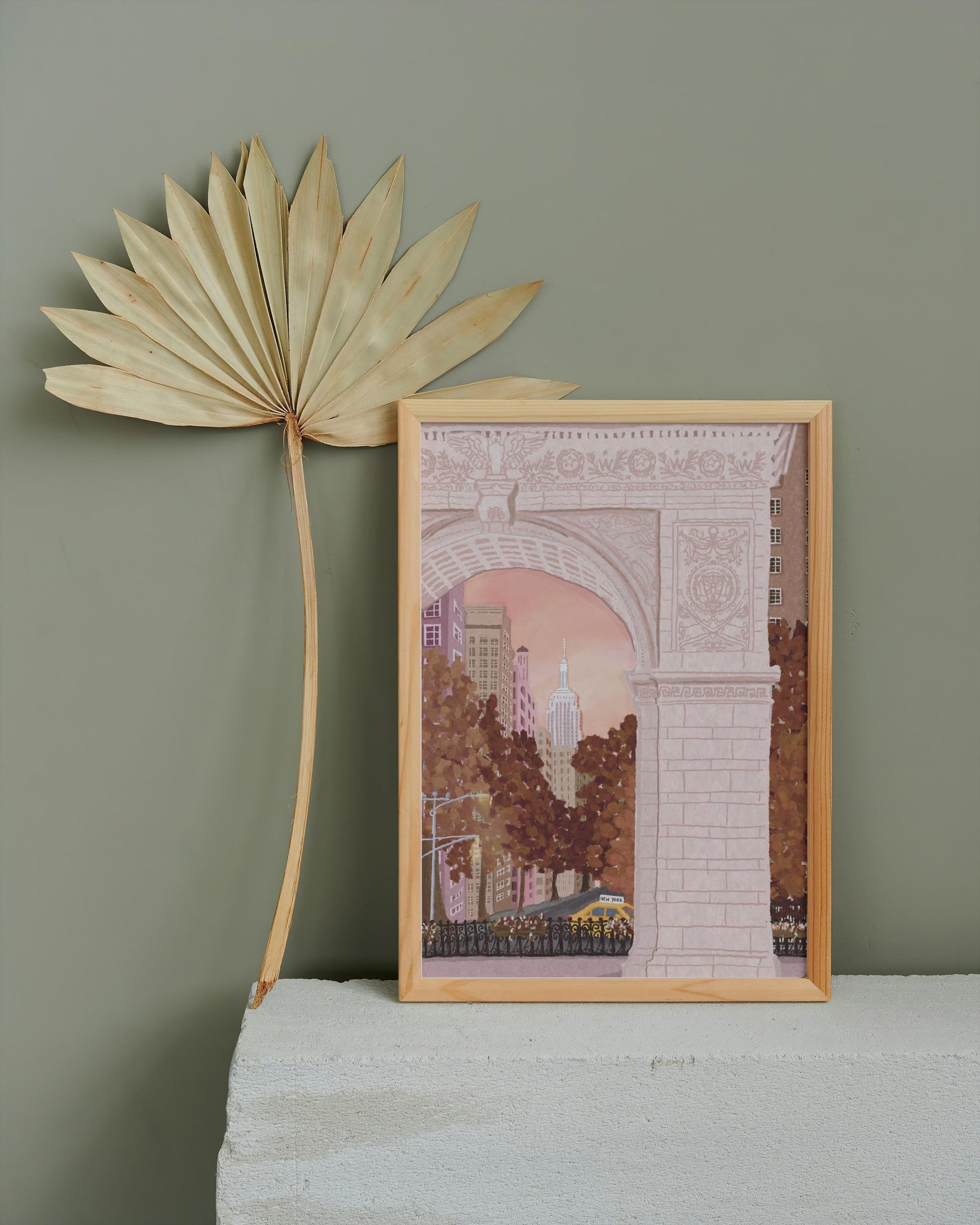 Washington Square New York Fall, New York Autumn, New York City Print, Empire State Building Print