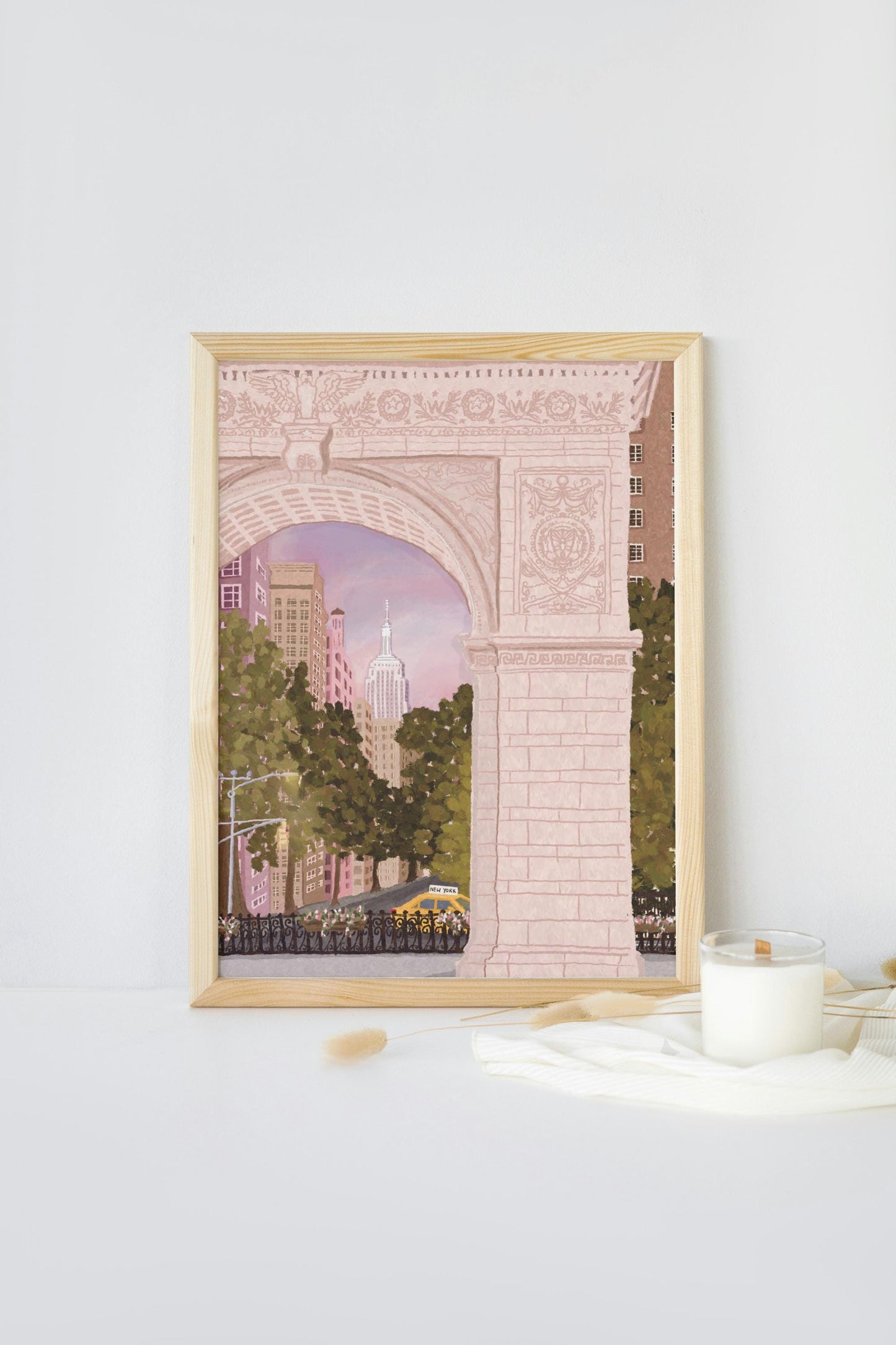 Washington Square New York, New York City Print, Empire State Building Print