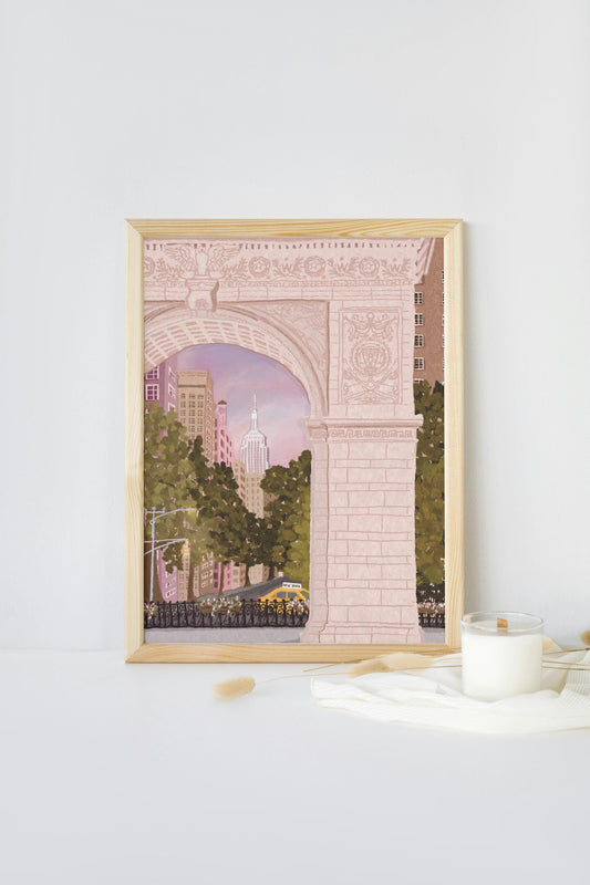Washington Square New York, New York City Print, Empire State Building Print