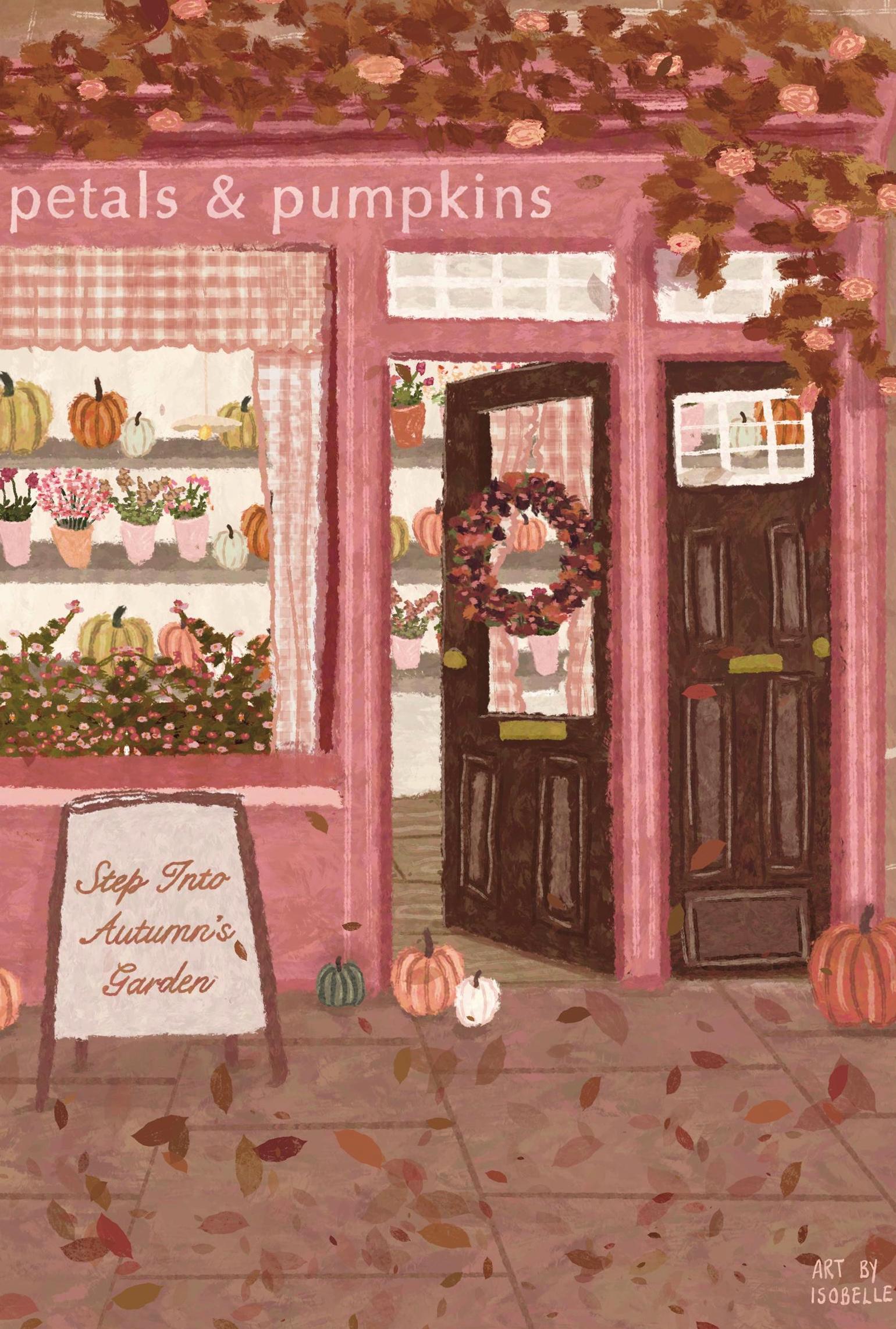Cosy Autumn/Fall Kindle Insert: Petals and Pumpkins Shop