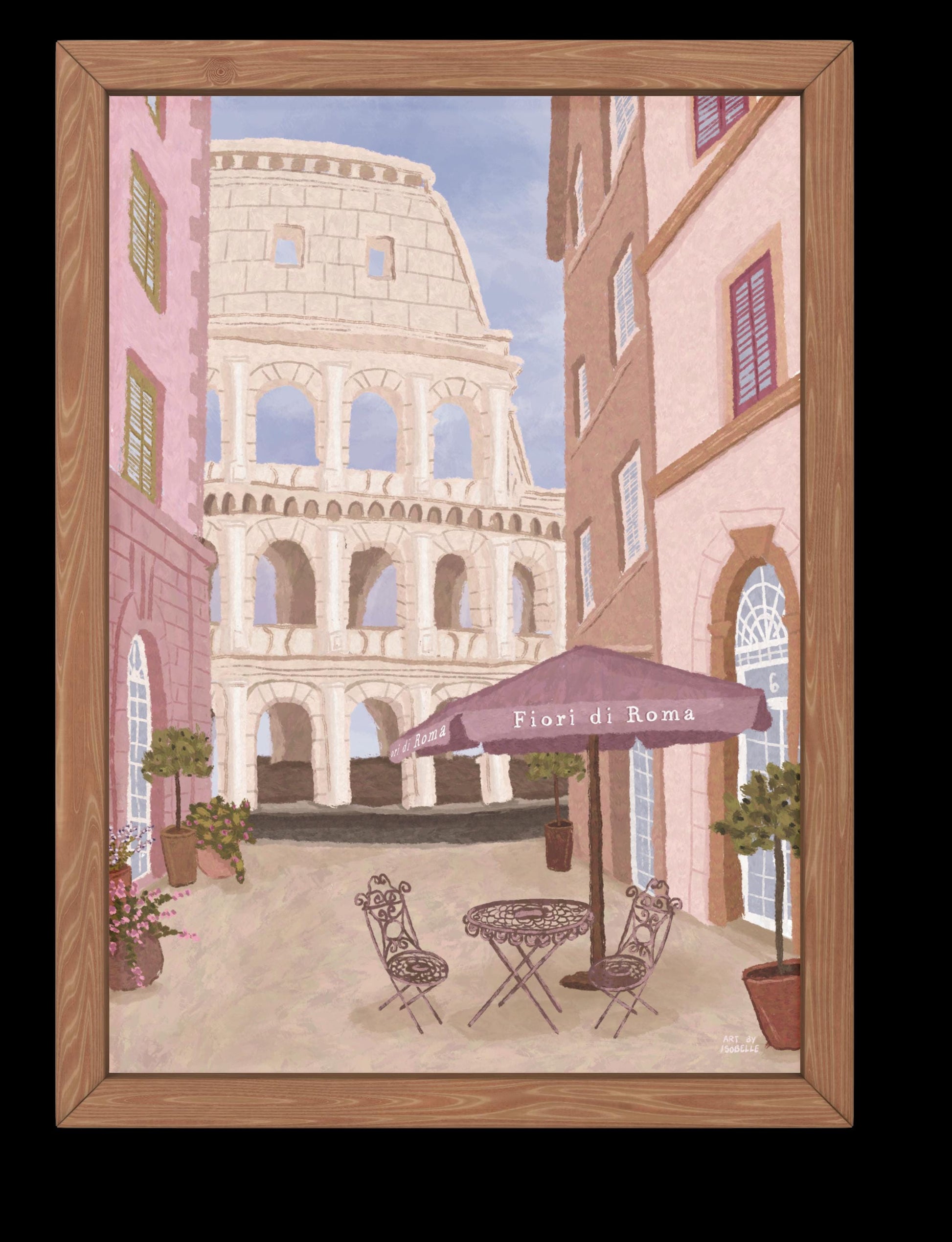 Rome Travel Art Print, Rome Colosseum, Italy Print