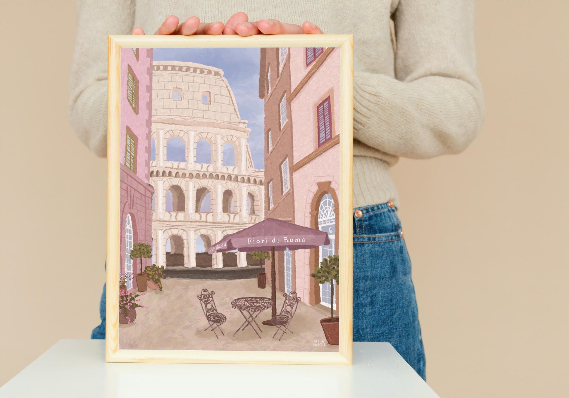 Rome Travel Art Print, Rome Colosseum, Italy Print