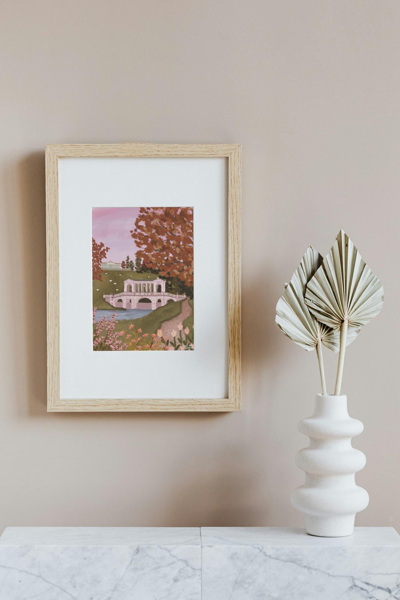 Priors Park Somerset Art Print, England Print, Autumn Countryside Illustration