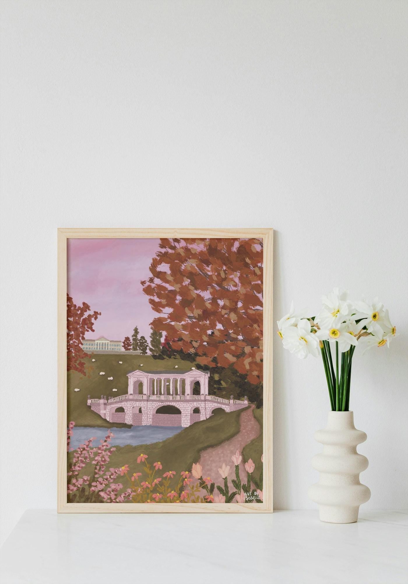 Priors Park Somerset Art Print, England Print, Autumn Countryside Illustration