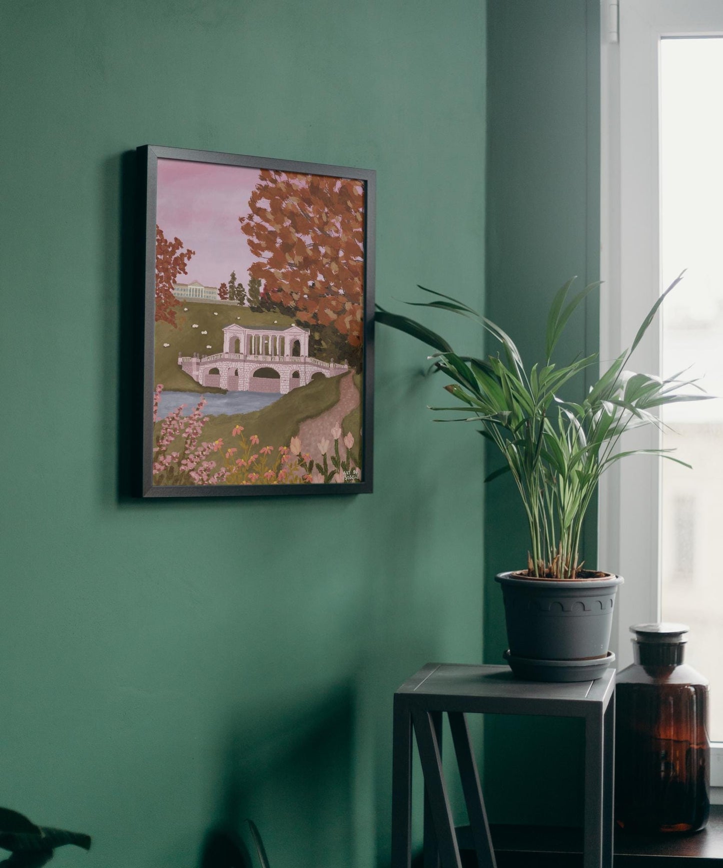 Priors Park Somerset Art Print, England Print, Autumn Countryside Illustration