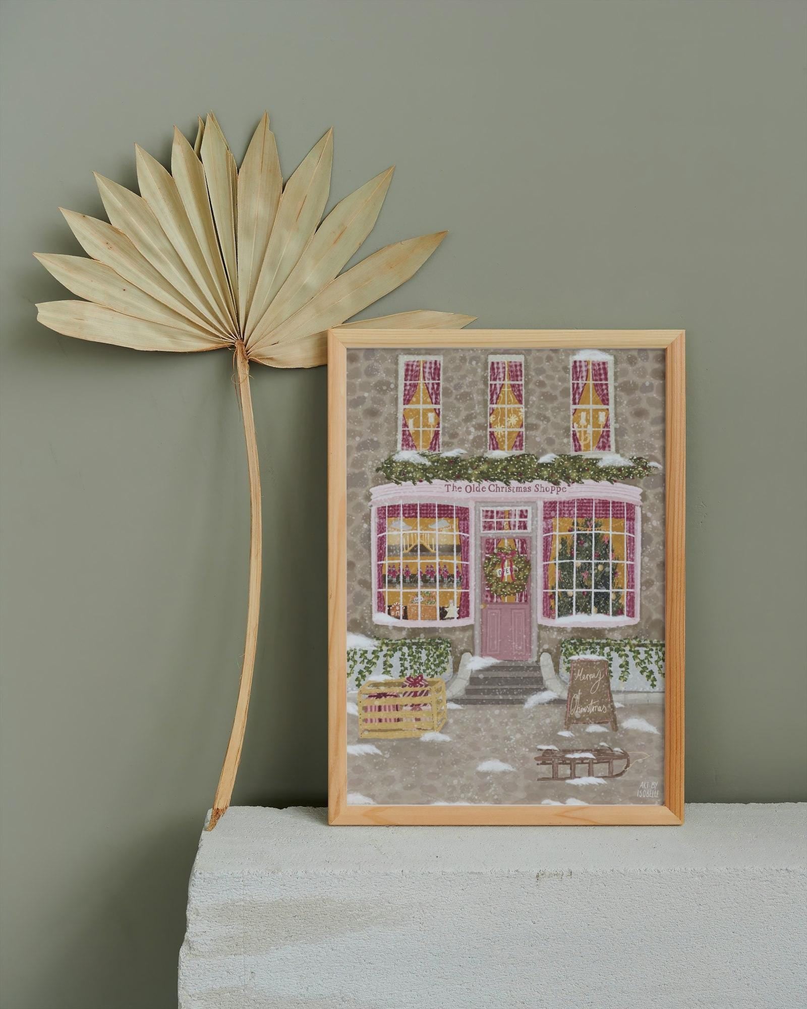 The Olde Christmas Shoppe, Christmas Print, Christmas Decor