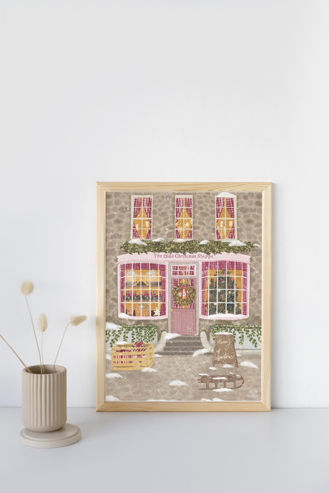 The Olde Christmas Shoppe, Christmas Print, Christmas Decor