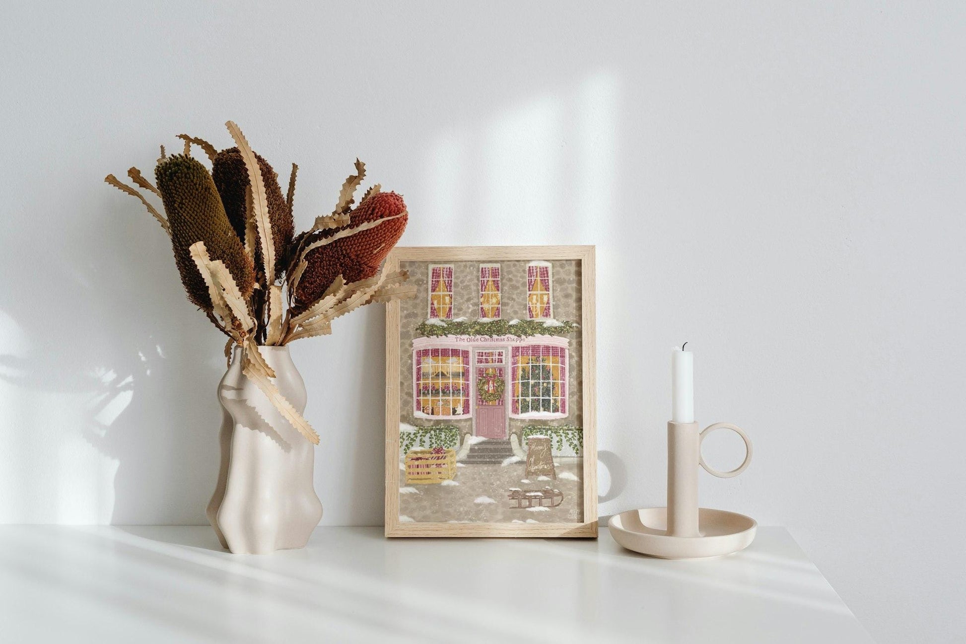 The Olde Christmas Shoppe, Christmas Print, Christmas Decor