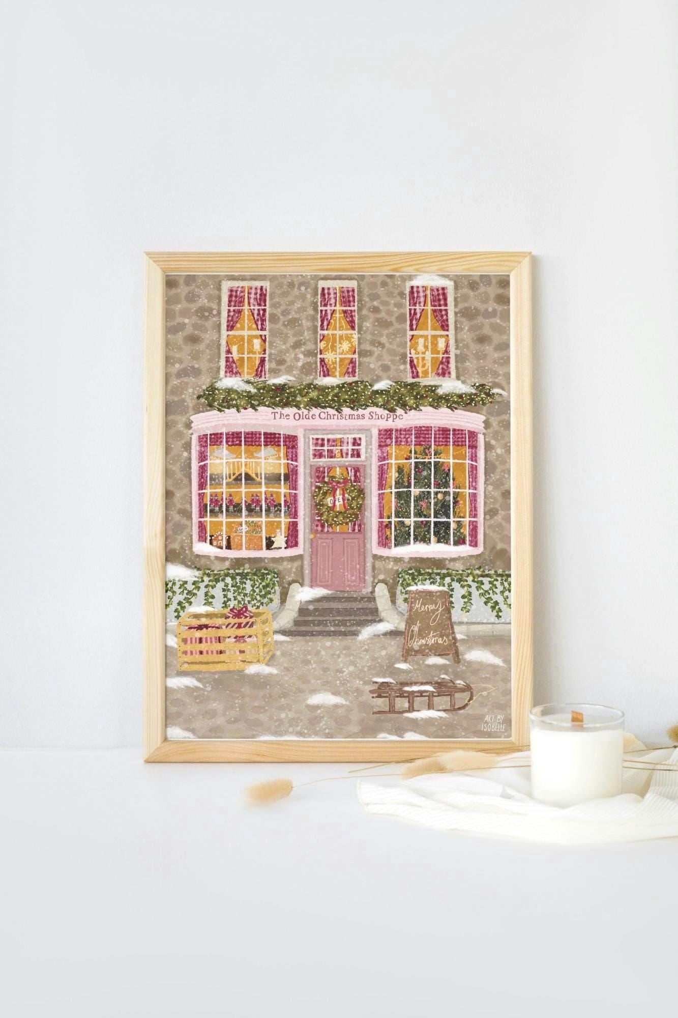 The Olde Christmas Shoppe, Christmas Print, Christmas Decor