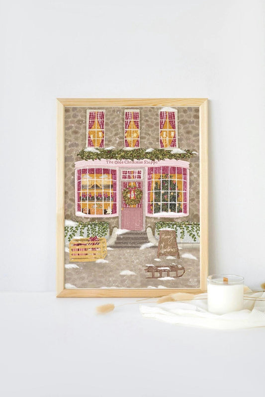 The Olde Christmas Shoppe, Christmas Print, Christmas Decor