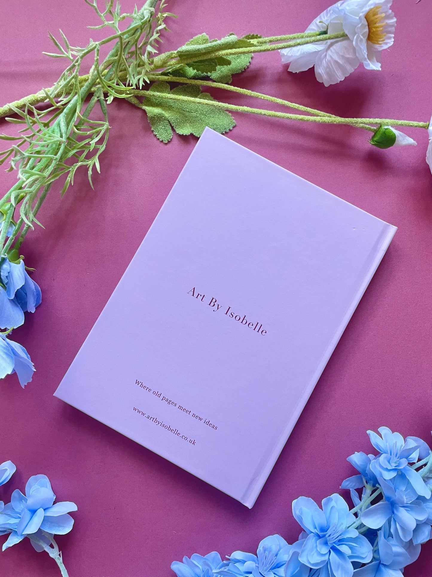 Pink Hardback A5 Notebook, The Old Book Shop Cover, Illustrated Journal, Whimsical Stationery Gift