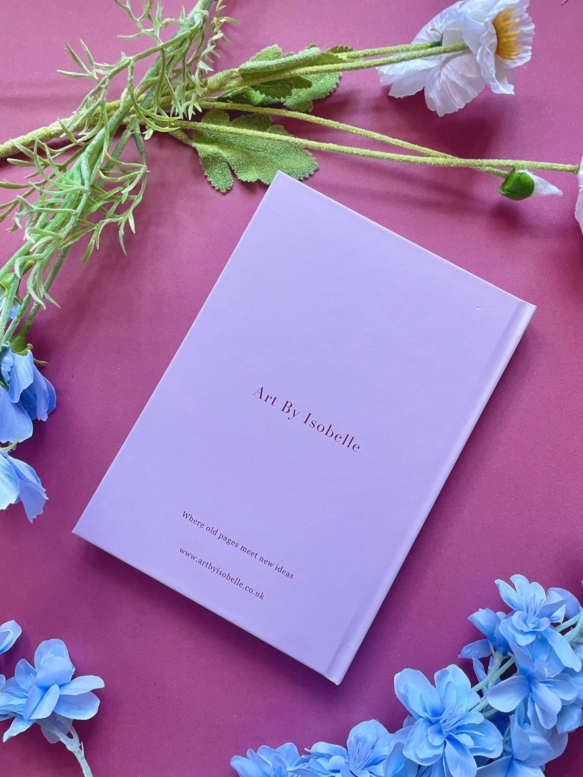 Pink Hardback A5 Notebook, The Old Book Shop Cover, Illustrated Journal, Whimsical Stationery Gift