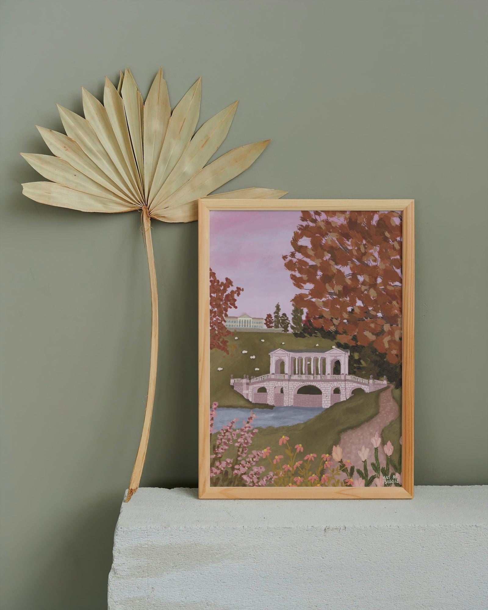 Priors Park Somerset Art Print, England Print, Autumn Countryside Illustration