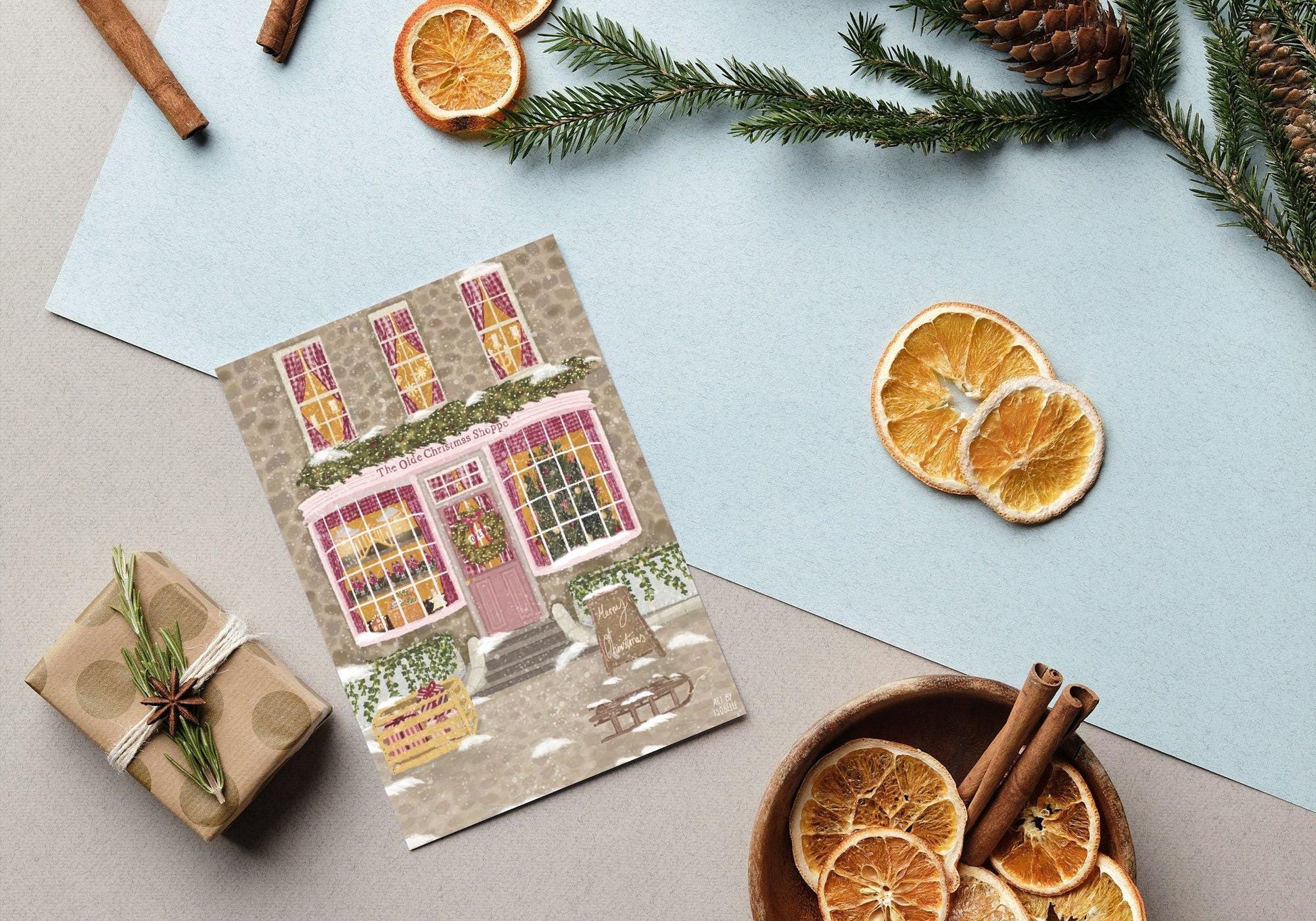 The Olde Christmas Shoppe, Christmas Print, Christmas Decor