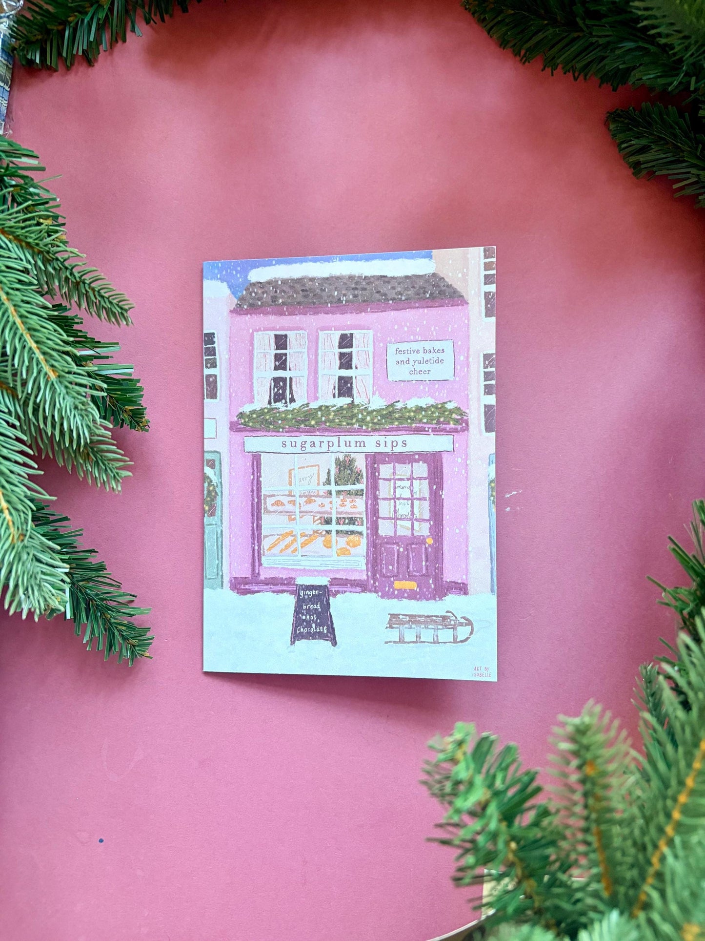 Christmas Cafe Scene Card: Cosy Christmas Cards (5x7 inch)